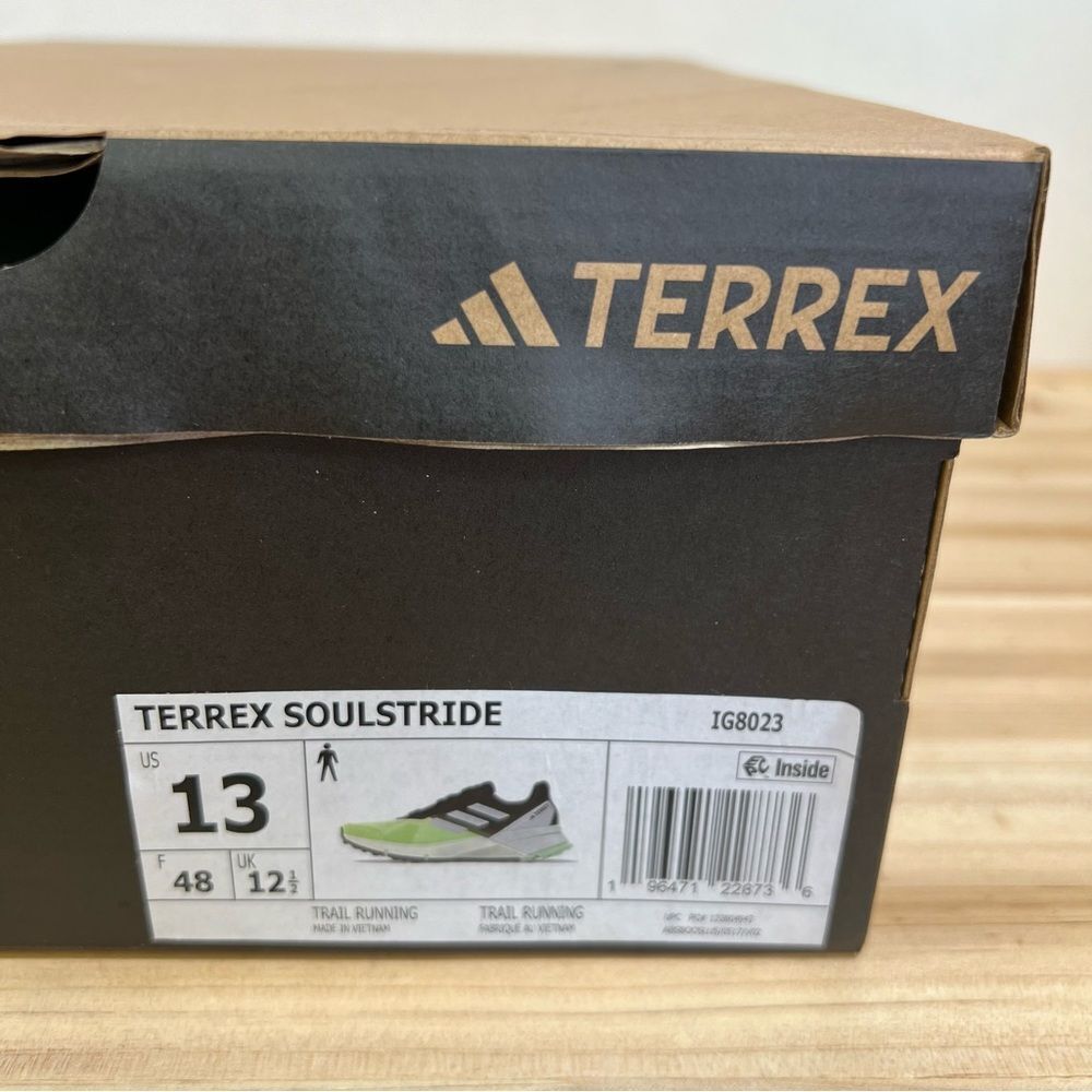 New Adidas Terrex SoulStride Trail running shoes Mens 13 Core Black Green Silver - Picture 11 of 11
